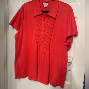 NWT Womens Hampshire Studio Size 3X Pink Top Short Sleeve Cotton/Spandex Tee